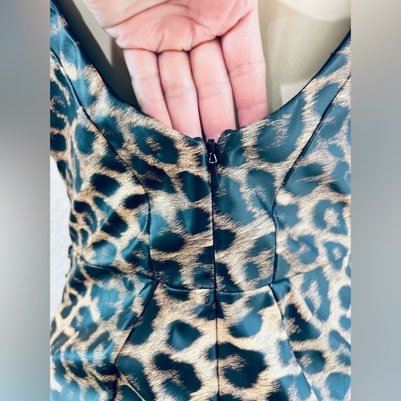 ASOS Leopard Print Corset Seamed Mini Dress size 6 Us new super cute dress - Picture 8 of 14